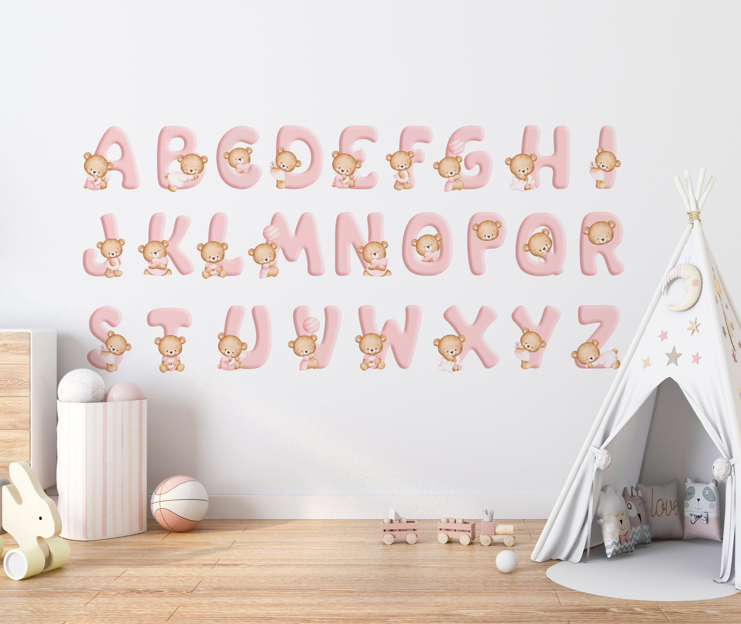 Pink Letters with Bears