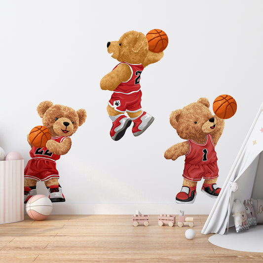 Red Teddy Bear Basketball Team