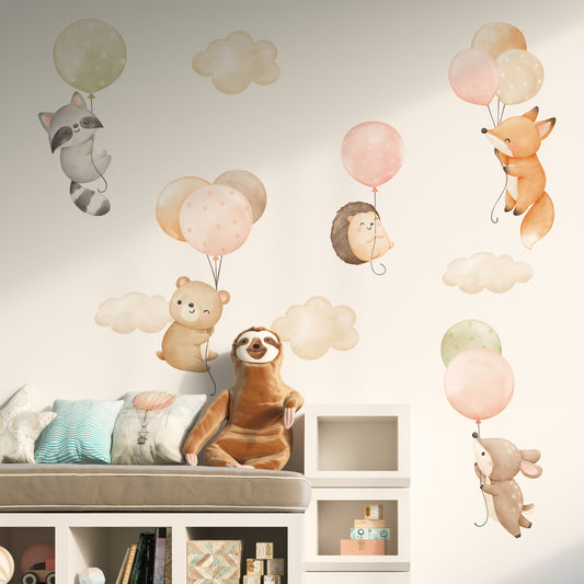 Pastel Animals on Balloons