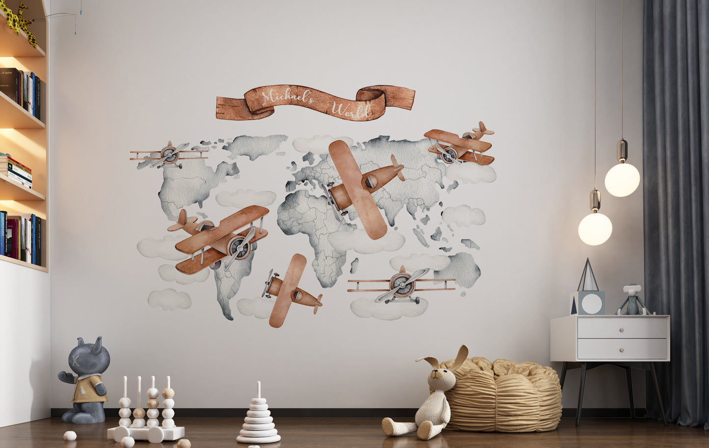 Map with Airplanes
