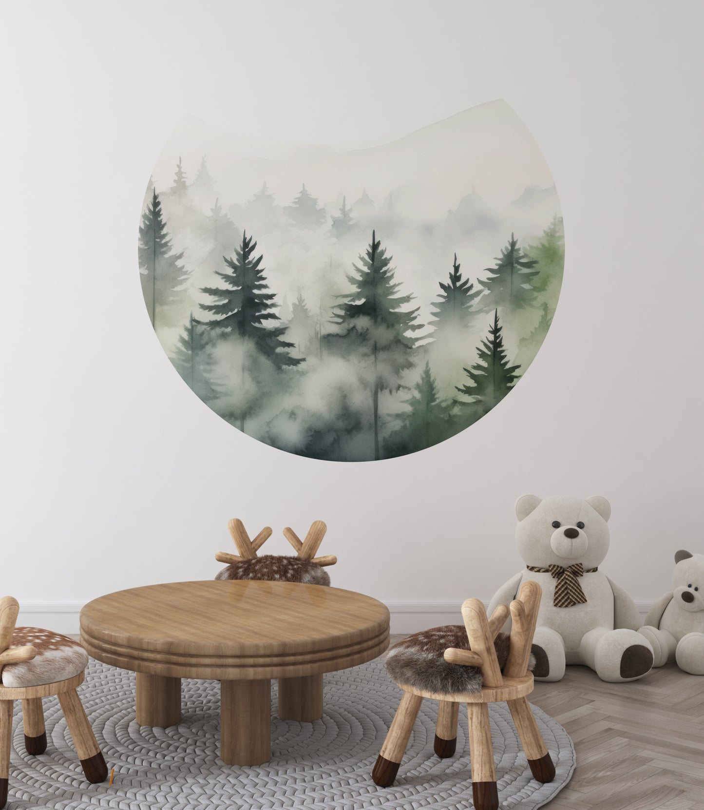 Foggy Forest Round Decal