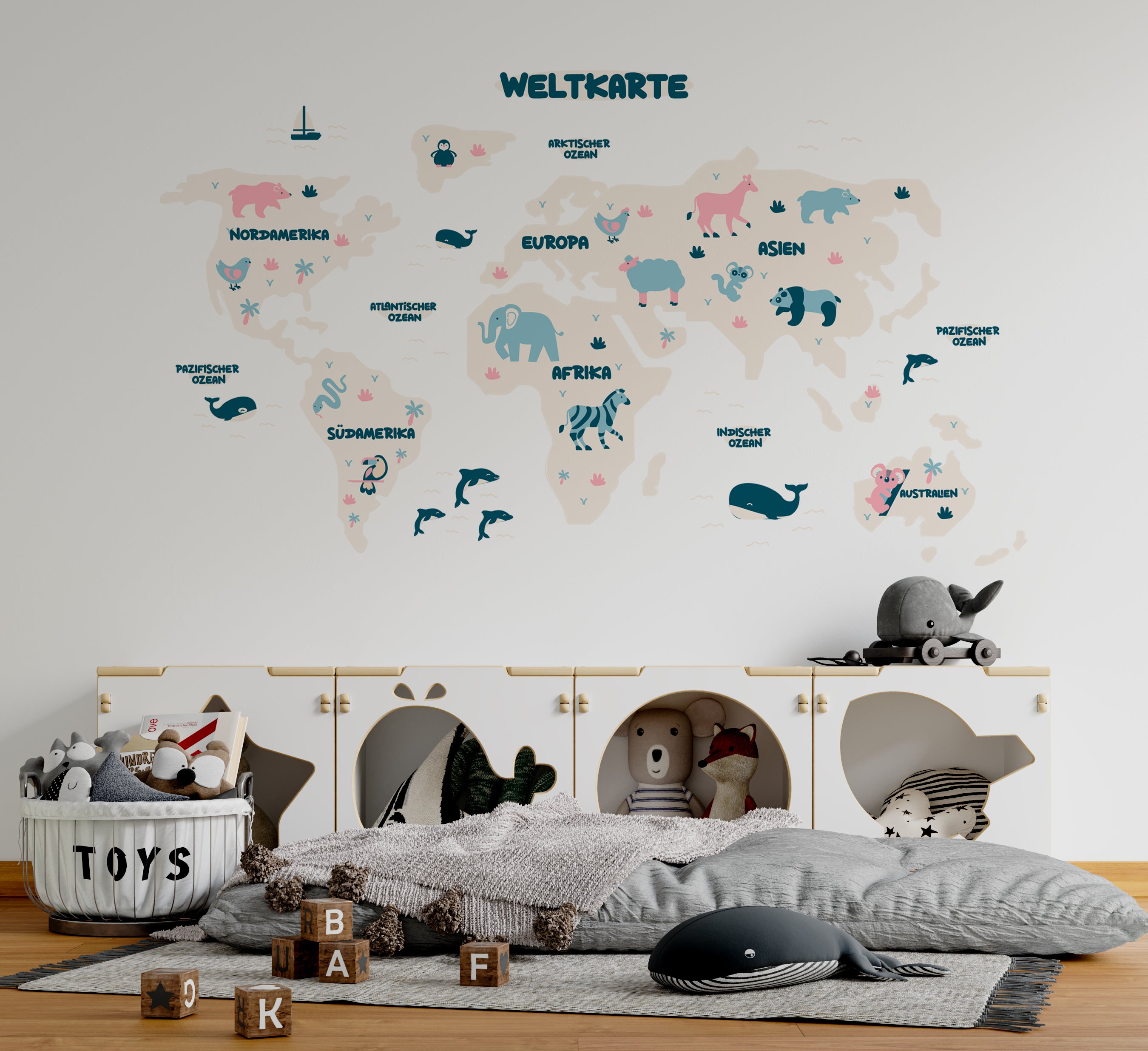 Fancy World Map Wall Sticker NulaLunaCrafts