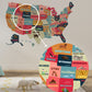 Colorful US Map with Capitals
