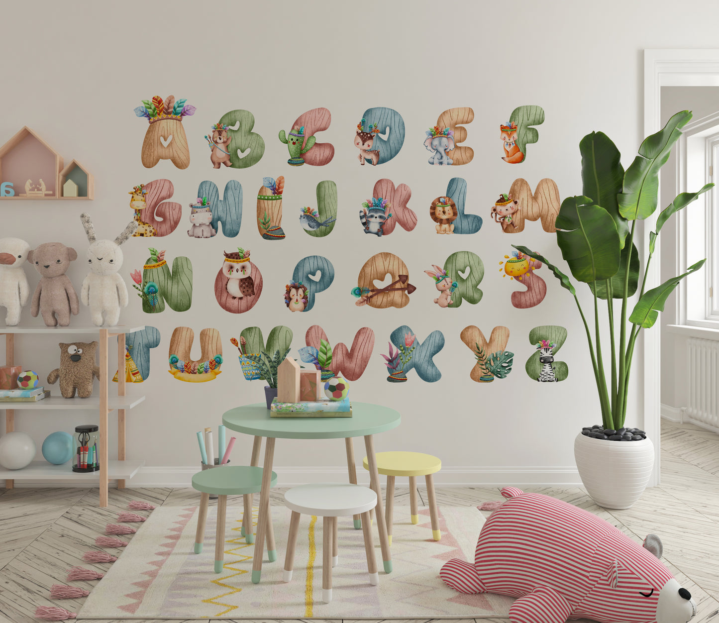Colorful Letters with Animals