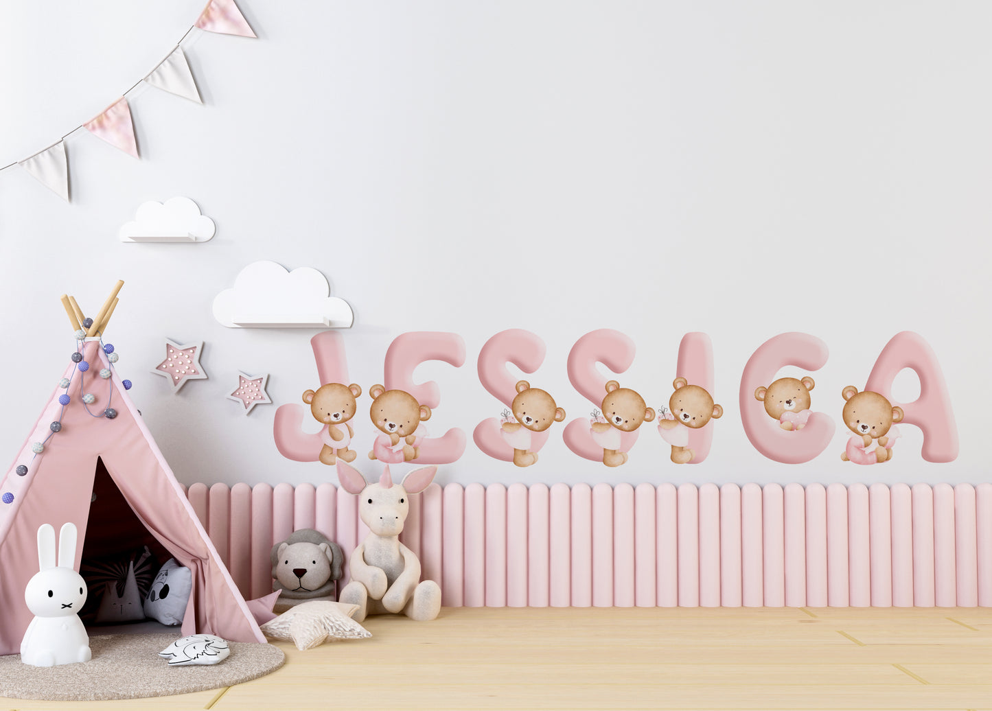 Pink Letters with Bears