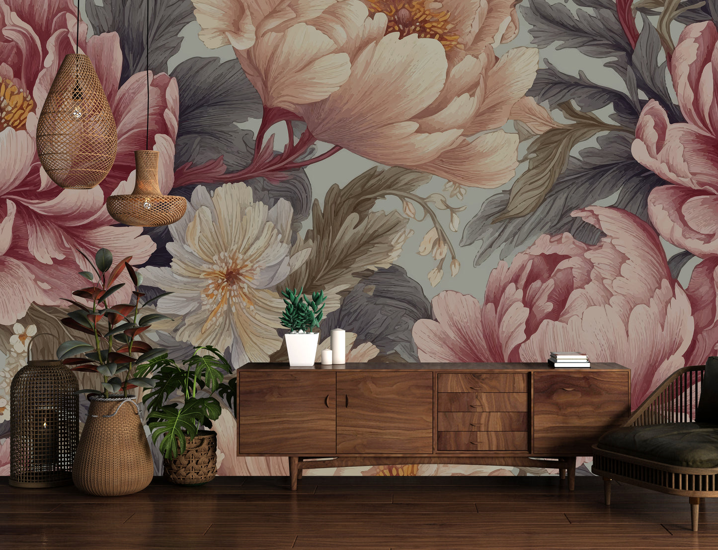 Bohemian Flowers Wallpaper
