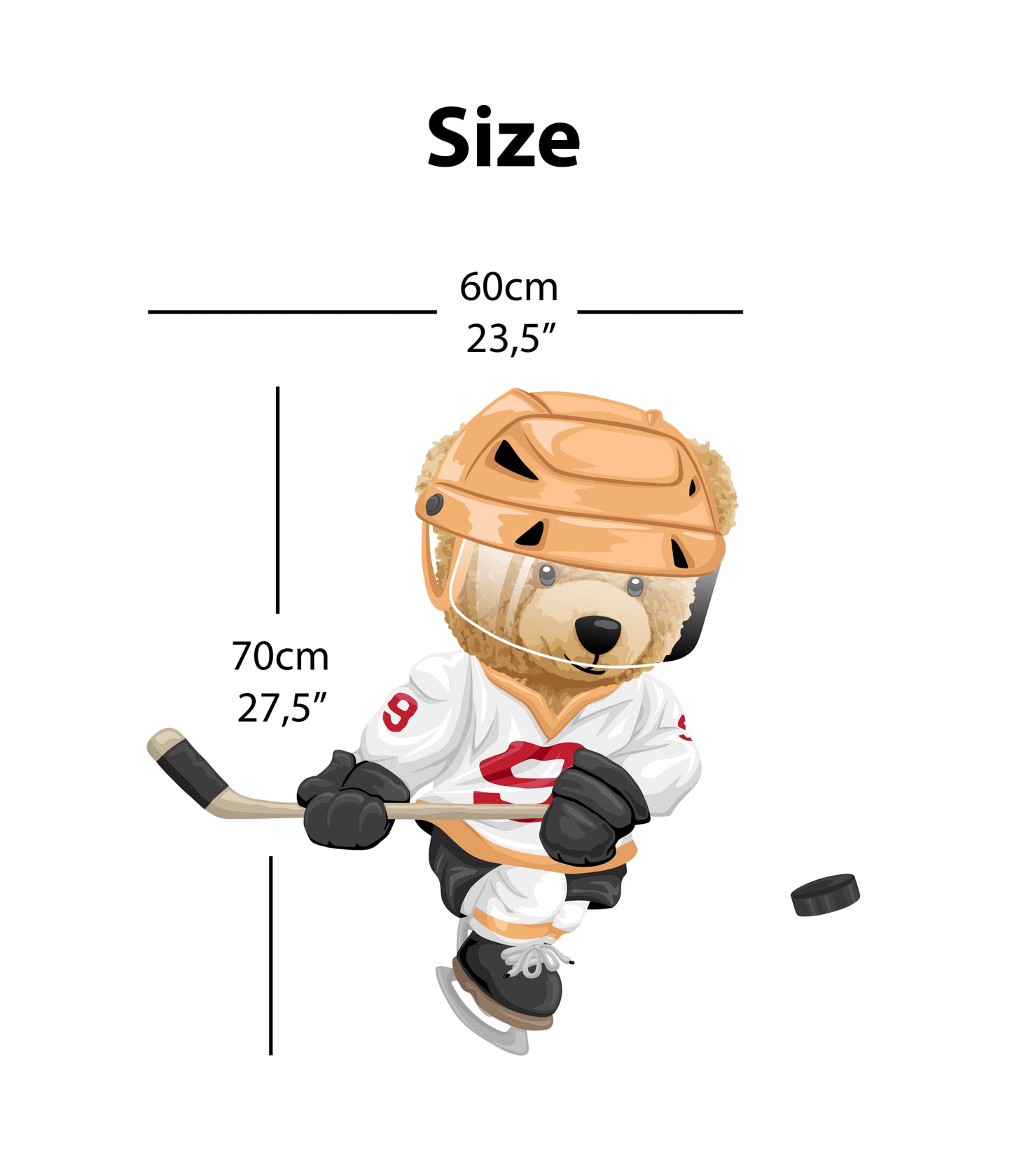 Teddy Bear Ice Hockey Player for Agnese (40x47cm)